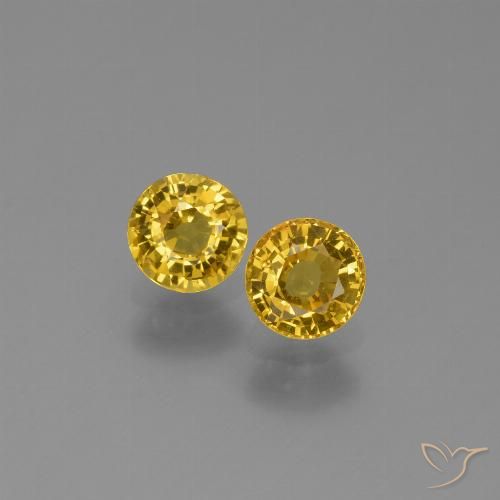 1.28ctw Natürlicher Golden Saphir, Runden, VS