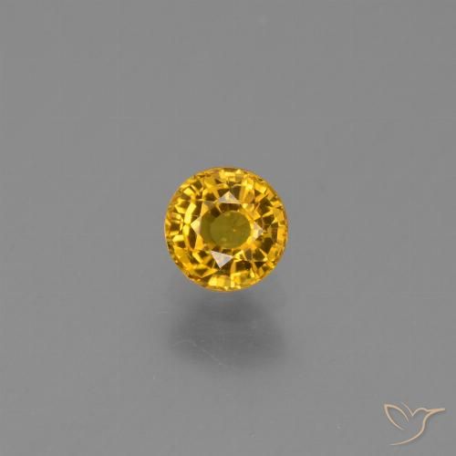 0.68ct Natürlicher Mittelgold Saphir, Runden, VVS-VS