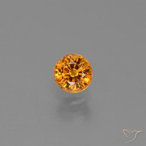 0.67ct Natürlicher Intensives Orange Saphir, Runden, VVS-VS