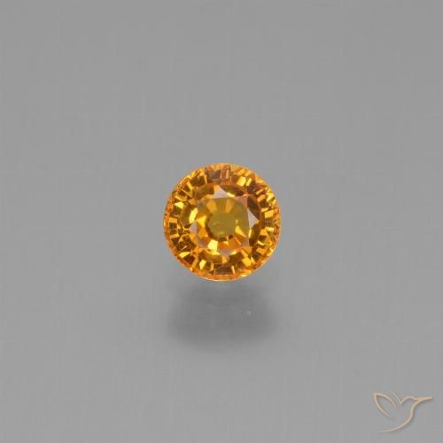 0.60ct Natürlicher Aprikose Orange Saphir, Runden, VVS-VS