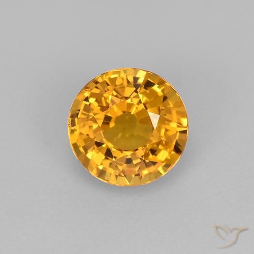 0.83ct Natürlicher Tiefes Goldorange Saphir, Runden, VVS-VS