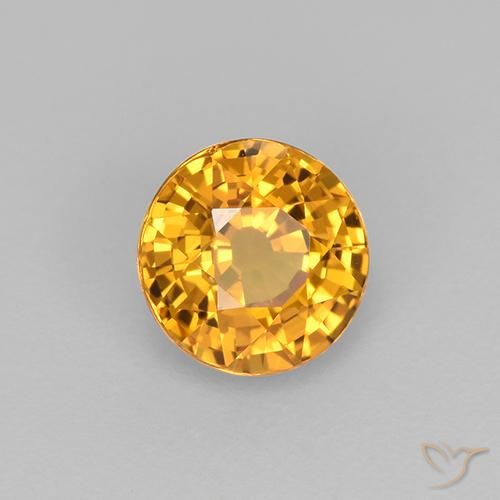 9,17 ctw natürlicher Tiefes Goldorange Saphir, Runden, VVS-VS