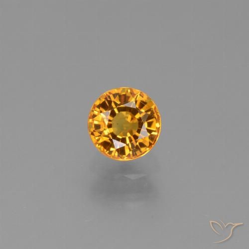 0.90ct Natürlicher Tiefes Orange-Gold Saphir, Runden, VVS-VS