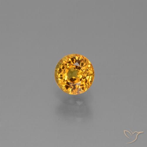 0.72ct Natürlicher Dunkelorange-Gold Saphir, Runden, VVS-VS