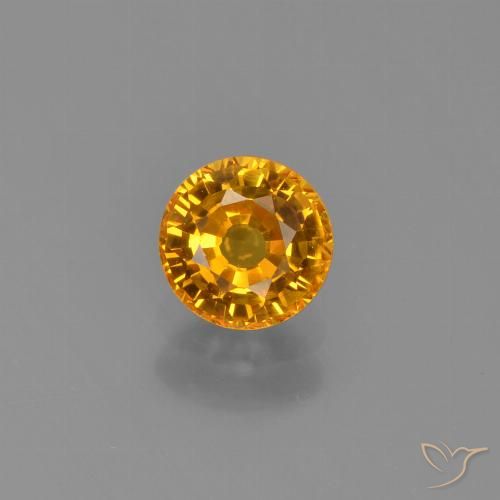 0.70ct Natürlicher Golden Saphir, Runden, VVS-VS