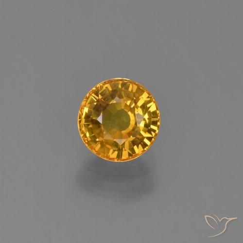 0.70ct Natürlicher Tiefes Goldorange Saphir, Runden, VVS-VS