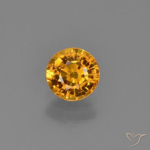 0.70ct Natürlicher Tiefes Orange-Gold Saphir, Runden, VVS-VS