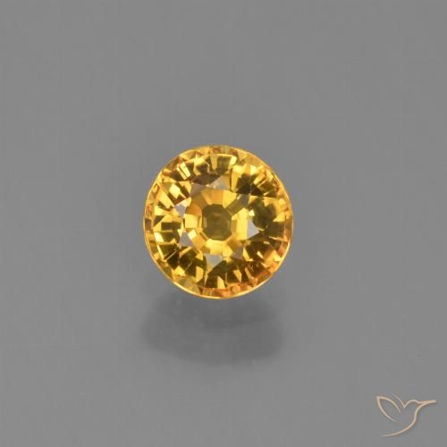 0.62ct Natürlicher Tiefes Goldorange Saphir, Runden, VVS-VS