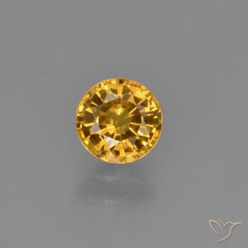 0.67ct Natürlicher Dunkelgolden Saphir, Runden, VVS-VS