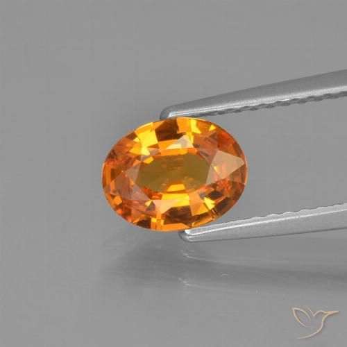 1.05ct Natürlicher tieforange Saphir, Oval, VVS-VS