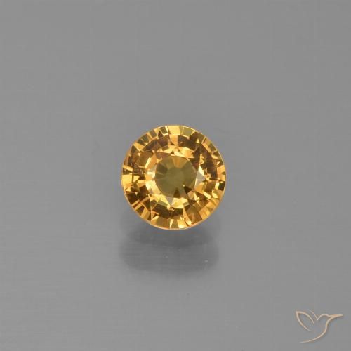 0.58ct Natürlicher Mittelorange Saphir, Runden, VVS-VS