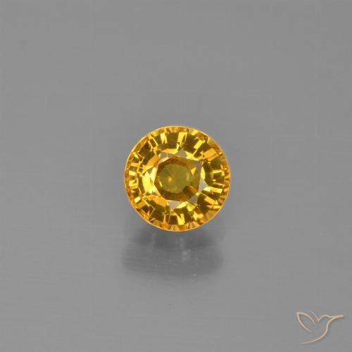 0.62ct Natürlicher gold-orange Saphir, Runden, VVS-VS