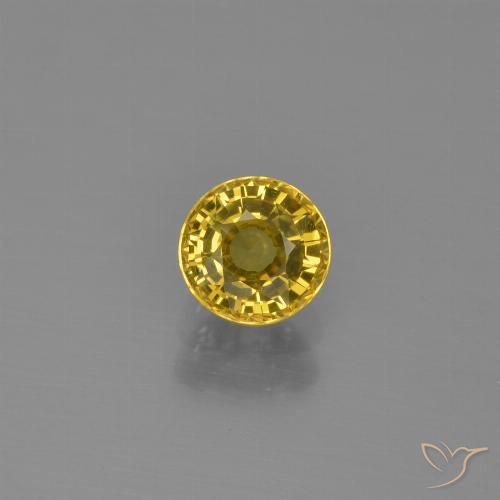 0.63ct Natürlicher Gelblich Gold Saphir, Runden, VVS-VS
