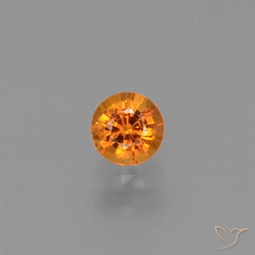 0.64ct Natürlicher Aprikose Orange Saphir, Runden, VVS-VS