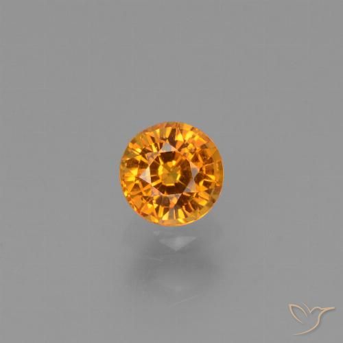 0.76ct Natürlicher Aprikose Orange Saphir, Runden, VVS-VS