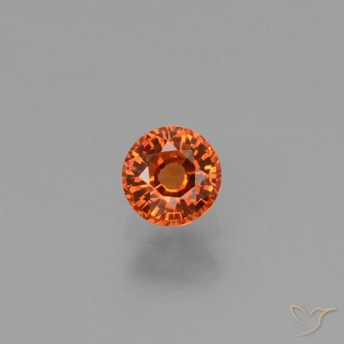 0.66ct Natürlicher Mittelorange Saphir, Runden, VVS-VS