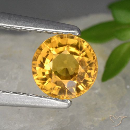 0.83ct Natürlicher Dunkelgolden Saphir, Runden, VVS