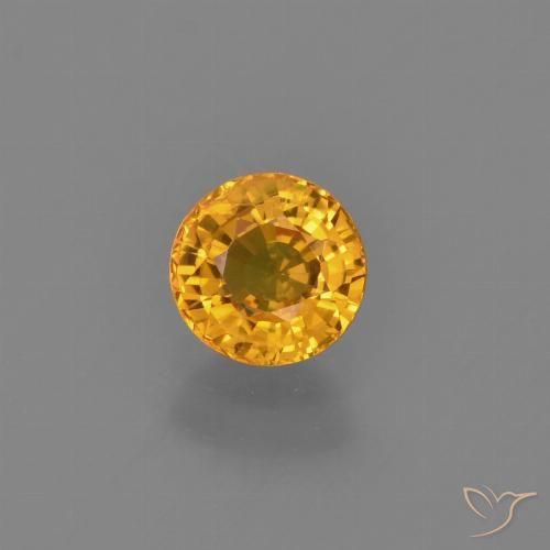 0.76ct Natürlicher Tiefes Goldorange Saphir, Runden, VVS
