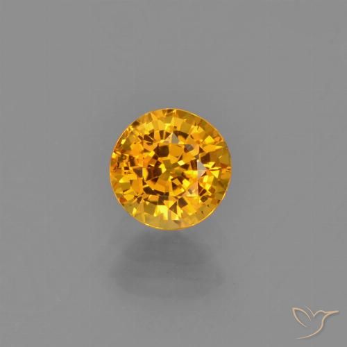 0.72ct Natürlicher Tiefes Goldorange Saphir, Runden, VVS