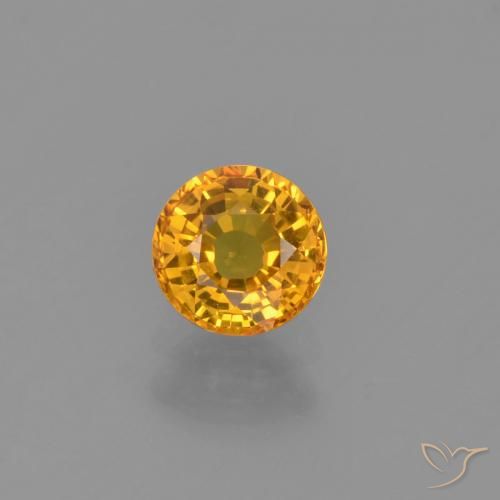 0.66ct Natürlicher Tiefes Goldorange Saphir, Runden, VVS-VS
