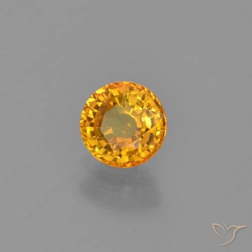 9,17 ctw natürlicher Tiefes Goldorange Saphir, Runden, VVS-VS