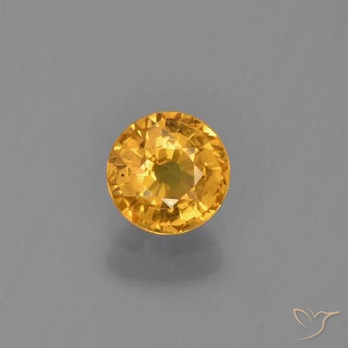 0.73ct Natürlicher Tiefes Goldorange Saphir, Runden, VS