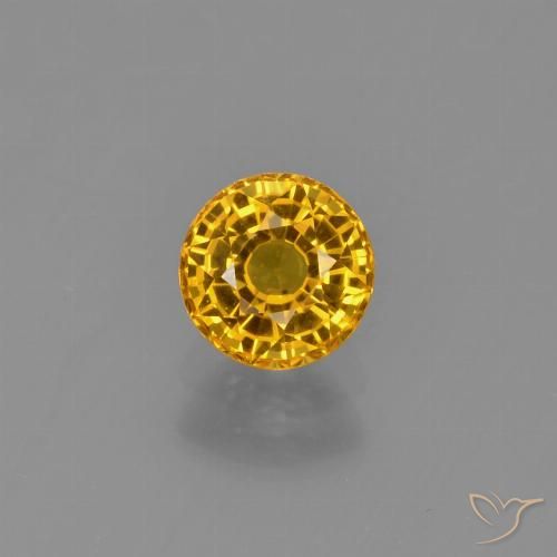 0.72ct Natürlicher Dunkelgolden Saphir, Runden, VVS
