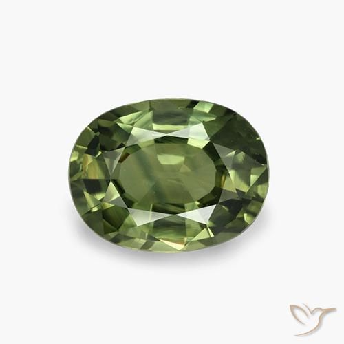 4.09ct Natürlicher Mittel-Dunkelgrün Saphir, Oval, VVS-VS