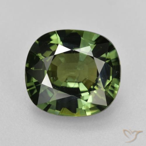 4.12ct Natürlicher tiefgrün Saphir, Kissen, VVS-VS