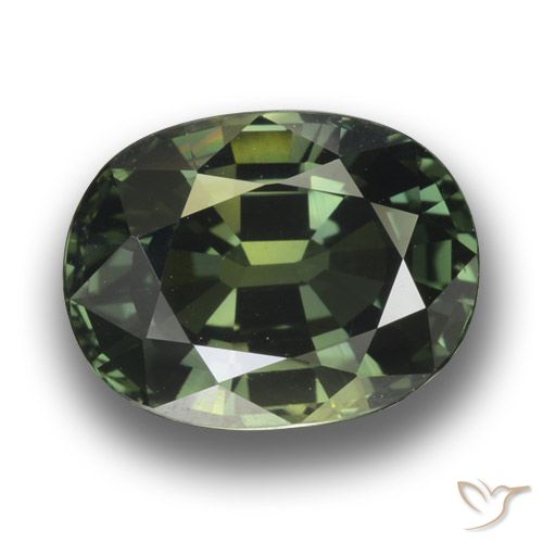 3.34ct Natürlicher dunkelgrün Saphir, Oval, VVS-VS