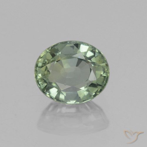 0.92ct Natürlicher Mittel-Hellgrün Saphir, Oval, VVS-VS