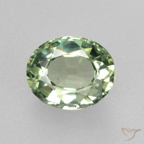 0.76ct Natürlicher Medium Light Green Saphir, Oval, VVS-VS