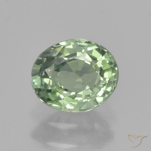 0.82ct Natürlicher hellgrün Saphir, Oval, VVS-VS