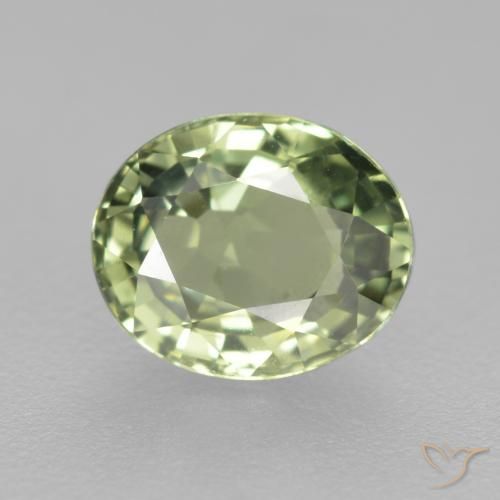 0.78ct Natürlicher hellgrün Saphir, Oval, VVS-VS