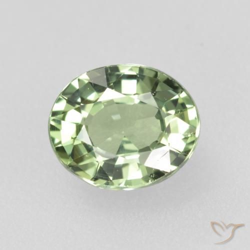 0.75ct Natürlicher Helles Waldgrün Saphir, Oval, VVS-VS