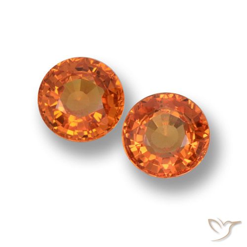 1.16ctw Natürlicher Mittelorange Saphir, Runden, VVS-VS