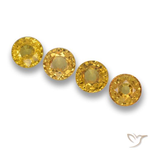 2.28ctw Natürlicher Tiefes Gold Saphir, Runden, VVS-VS