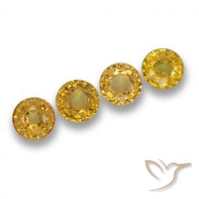 2.28 ct natürliche Tiefes Gold Saphir-Edelsteine, Runden, VVS-VS