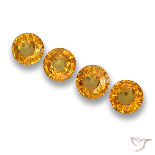 2.29ctw Natürlicher Dunkelorange-Gold Saphir, Runden, VVS-VS