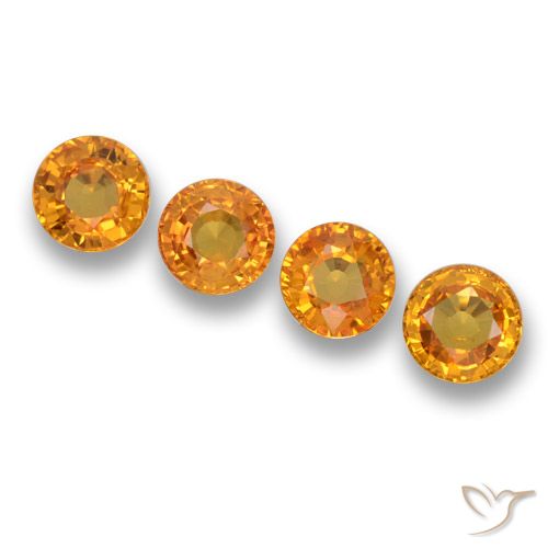 2.45ctw Natürlicher Dunkelorange Saphir, Runden, VVS-VS