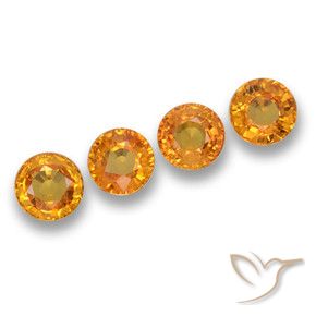 2.45 ct natürliche Dunkelorange Saphir-Edelsteine, Runden, VVS-VS