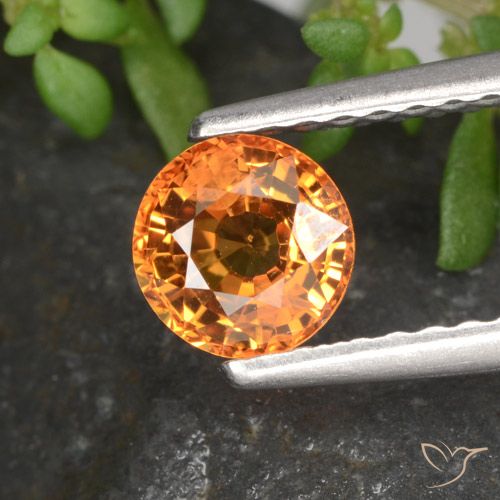 0.72ct Natürlicher Feuerorange Saphir, Runden, VVS-VS
