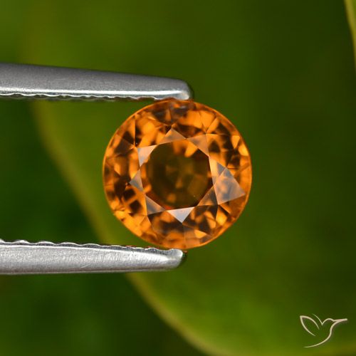 0.88ct Natürlicher Mitteldunkles Orange Saphir, Runden, VVS-VS