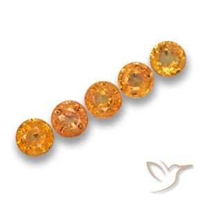 2.86 ct natürliche Tiefes Orange-Gold Saphir-Edelsteine, Runden, VS