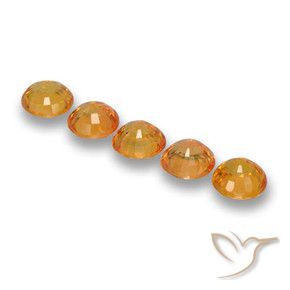 2.86 ct natürliche Tiefes Orange-Gold Saphir-Edelsteine, Runden, VS