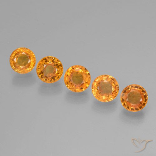 3.27ctw Natürlicher Tiefes Orange-Gold Saphir, Runden, VVS-VS