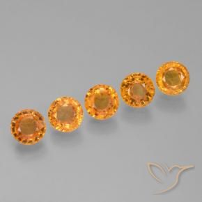 3.27 ct natürliche Tiefes Orange-Gold Saphir-Edelsteine, Runden, VVS-VS