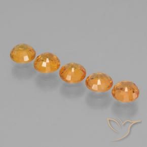 3.27 ct natürliche Tiefes Orange-Gold Saphir-Edelsteine, Runden, VVS-VS