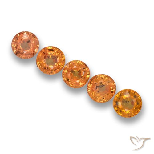 2.95ctw Natürlicher Mittelorange Saphir, Runden, VVS-VS