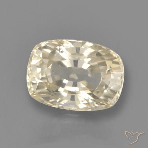1.45ct Natürlicher hellgelb Saphir, Kissen, VVS